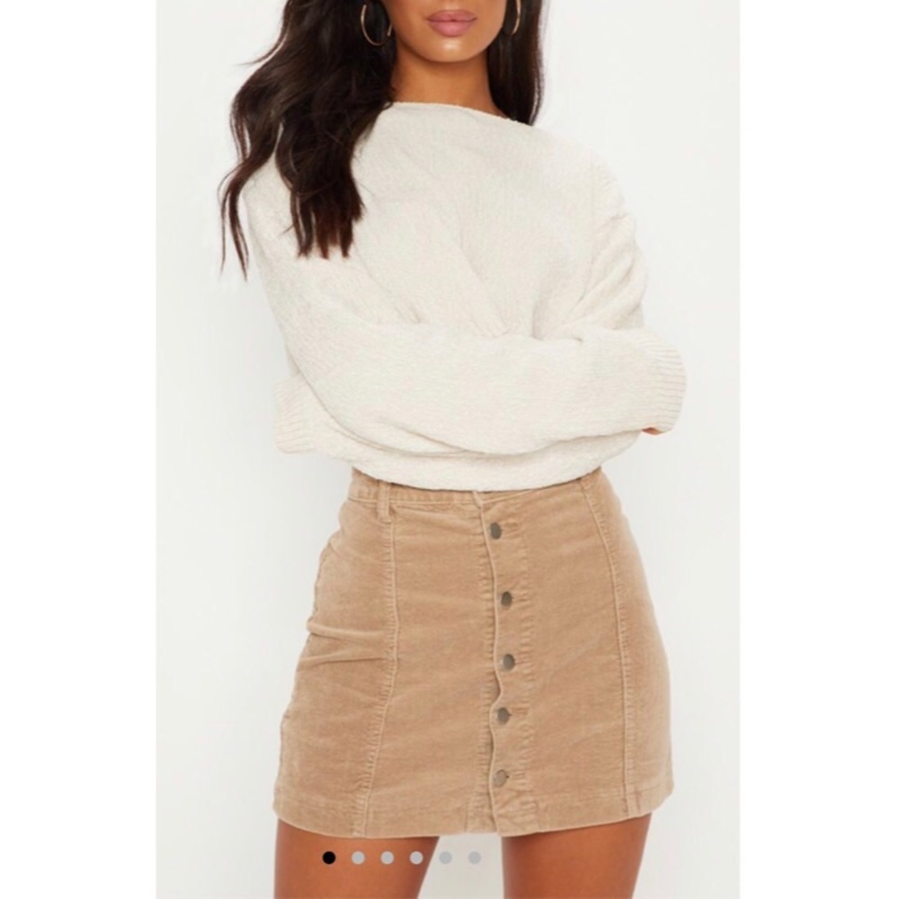Pretty Little Thing Corduroy Botton Skirt